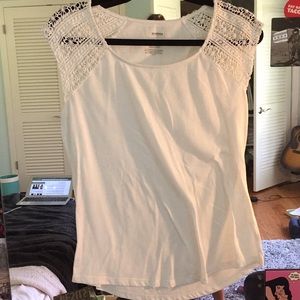 White Tank Top with laced shoulders